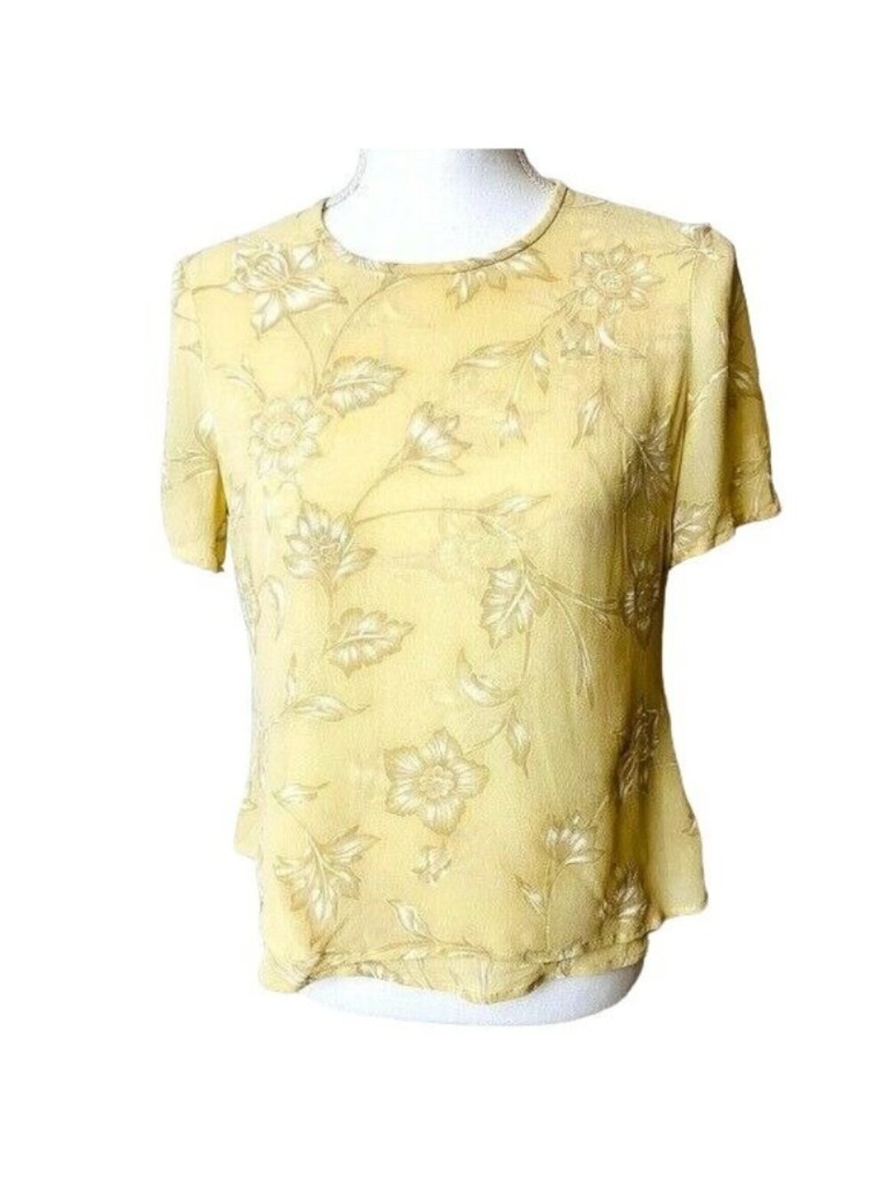 Vintage Escada Silk Floral Design Blouse Size Small